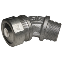 Color-Coded 45 Degree Strain Relief Cord Connectors Malleable Iron, 3/4In. Trade Size, White