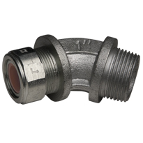 Color-Coded 45 Degree Strain Relief Cord Connectors Malleable Iron, 1In. Trade Size, Brown