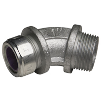 Color-Coded 45 Degree Strain Relief Cord Connectors Malleable Iron, 1In. Trade Size, Purple