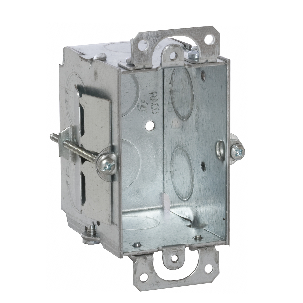 Product image for Raco 506 3" x 2" Switch Box, Gangable, 2-1/2" Deep, Eight 1/2" KO's, Tigergrip, Old work, Plaster Ears