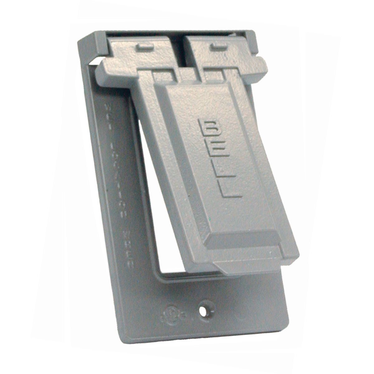 1G VERTICAL WEATHERPROOF COVER GFCI - GRAY