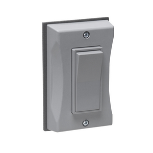 1-Gang Weatherproof Cover, Vertical, Decorator, Single Pole 15A 120/277 VAC, Gray, Clamshell