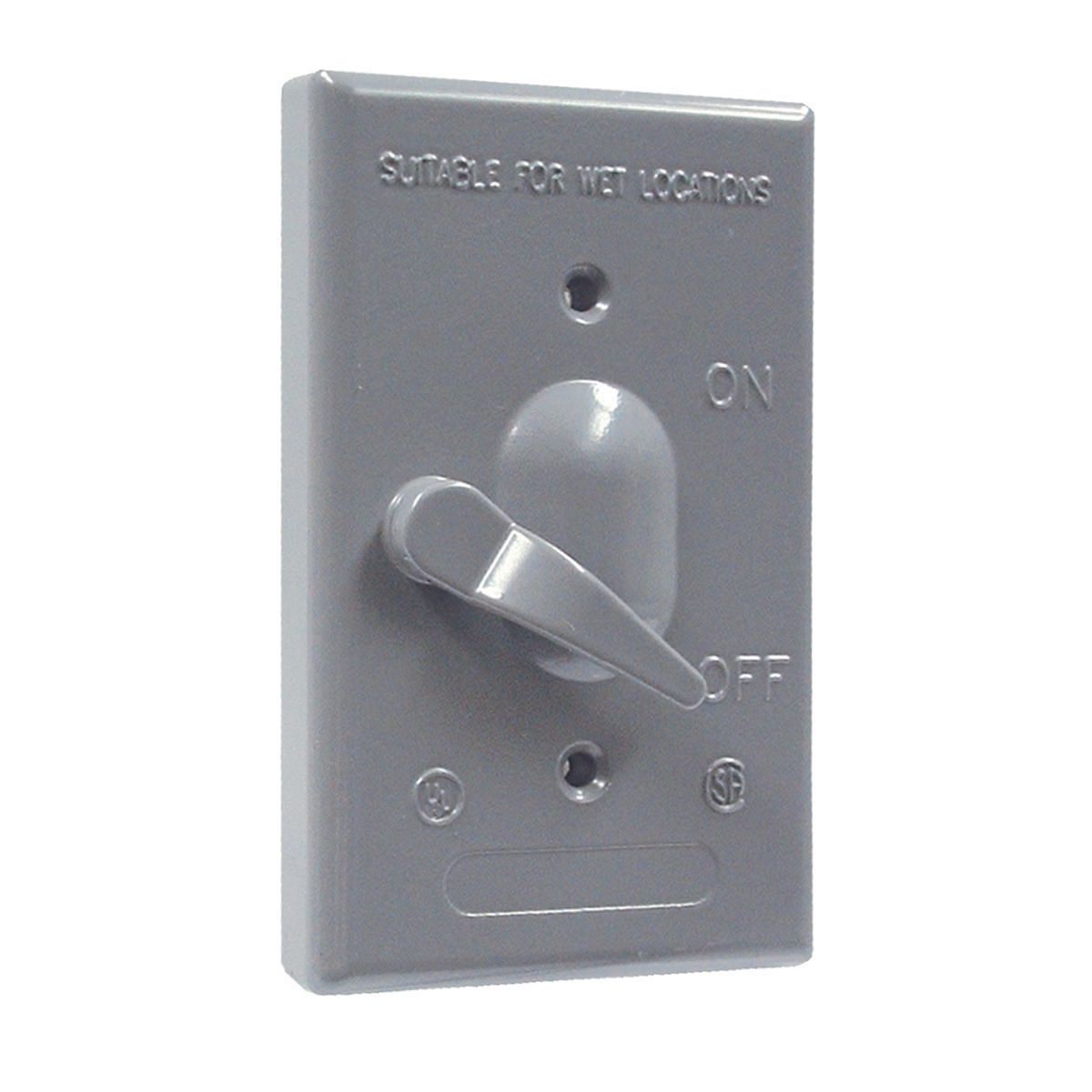 1G VERTICAL WP COVER TOGGLE 3WAY 6A/3A -GRAY