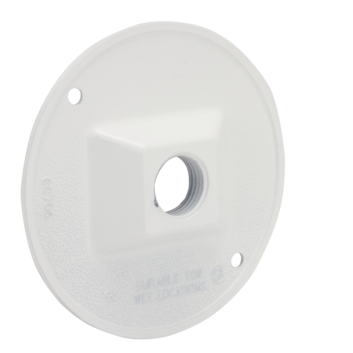 ROUND WP CLUSTER COVER (1) 1/2 IN. OUTLET WHITE