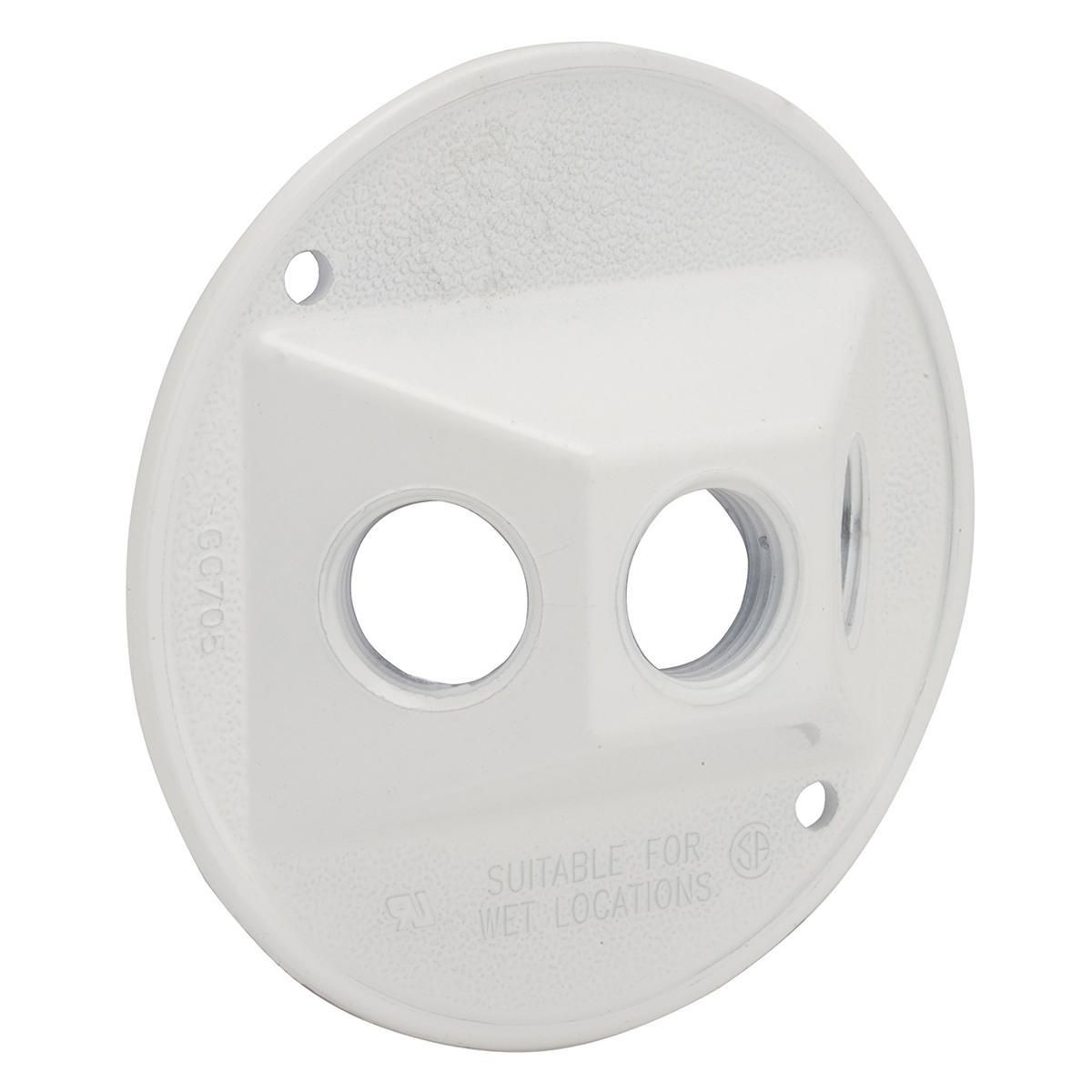 BELL 5197-1 COVER 4 ROUND CLUSTER 3 HOLE WHITE