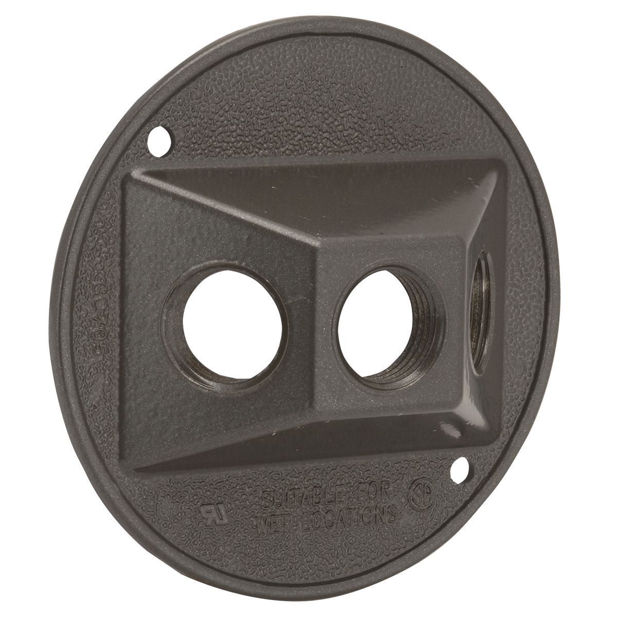 BELL 5197-2 COVER 4IN ROUND BROWN CLUSTER 3 HOLE