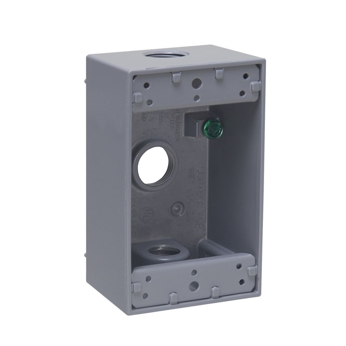 BELL 5320-0 1G WP BOX (3) 1/2 IN. OUTLETS - GRAY