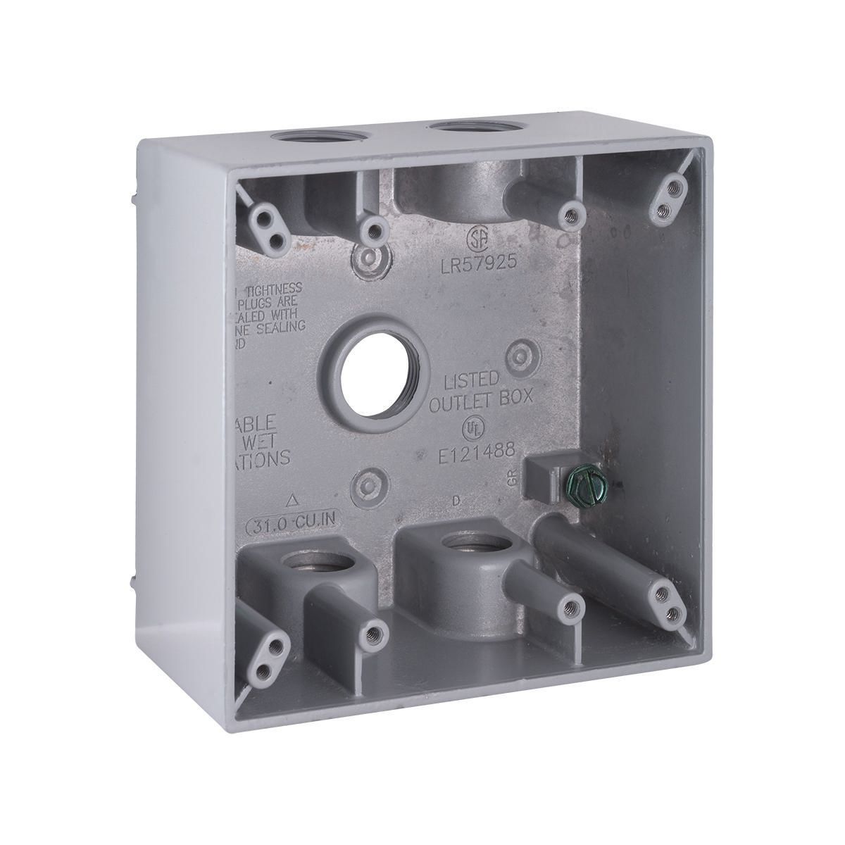 BELL 5337-0 WP BOX 2G 5 ( 1/2 OUTLETS) GRY