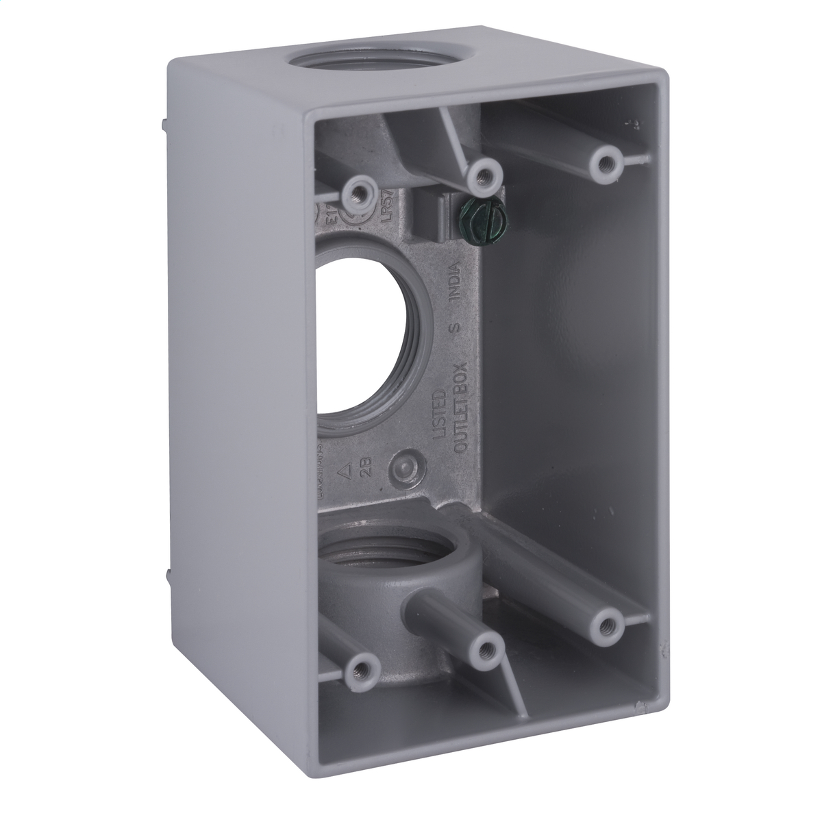 BELL 5387-0 1G 1" WEATHERPROOF BOX 2.62" DEEP 3 HOLE GRAY