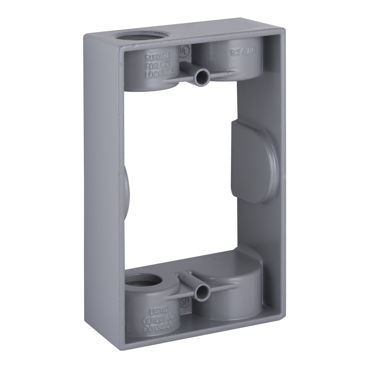 1-1/2 In. Deep Extension Adapters with Lugs - Two Threaded Outlets - 5-1/4 In. x 3-1/2 In., (2) 1/2 In. Outlets