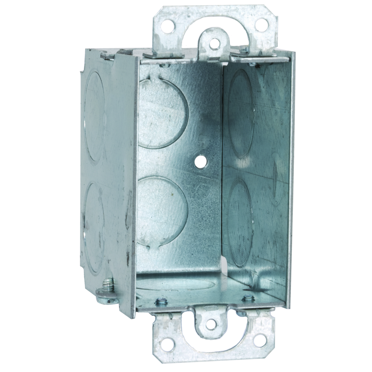 Product image for Raco 565 3" x 2" Switch Box, Gangable, 2-3/4" Deep, Two 1/2" & Six 3/4" KO's, Plaster Ears