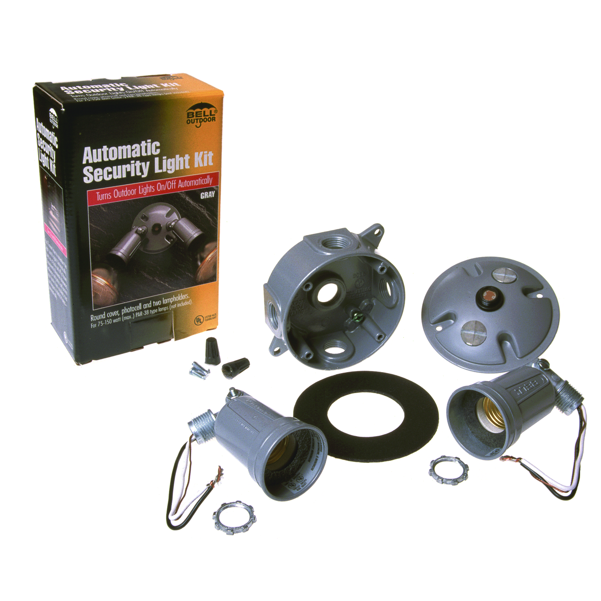 ROUND WP BOX/COVER/(2) LAMPHOLDERS/PHOTOCELL KIT GRAY