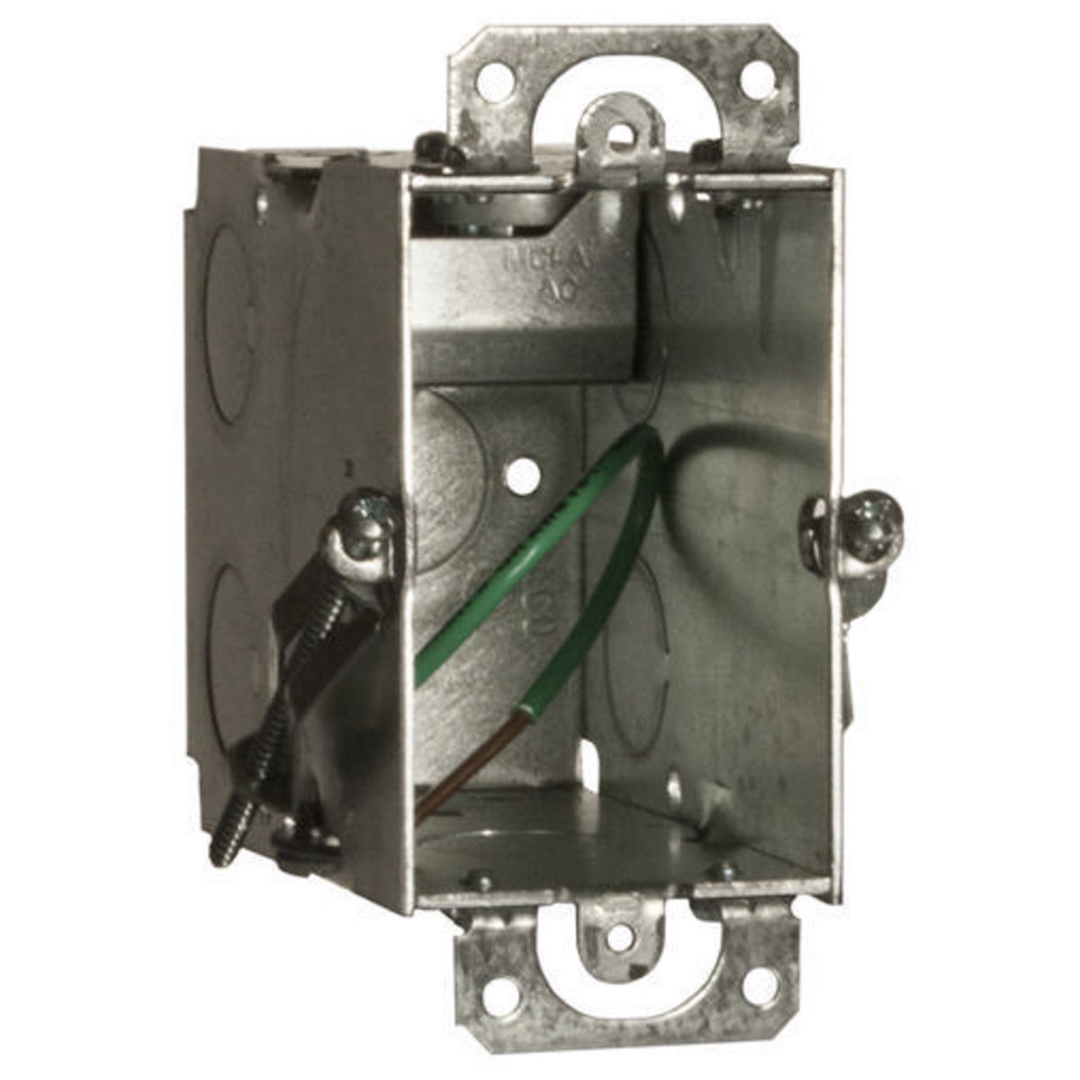 3 in. x 2 in. Switch Boxes, 2-1/2 in. Deep, AC/MC/Flex Clamps, Plaster Ears, Old Work, Griptite, 8 in. Solid Copper Pigtail