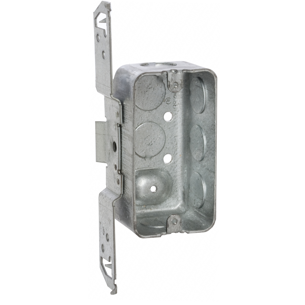 RACO 662 4" X 2" HANDY BOX, 1-7/8" DEEP, 1/2" KNOCKOUT, TS BRACKET