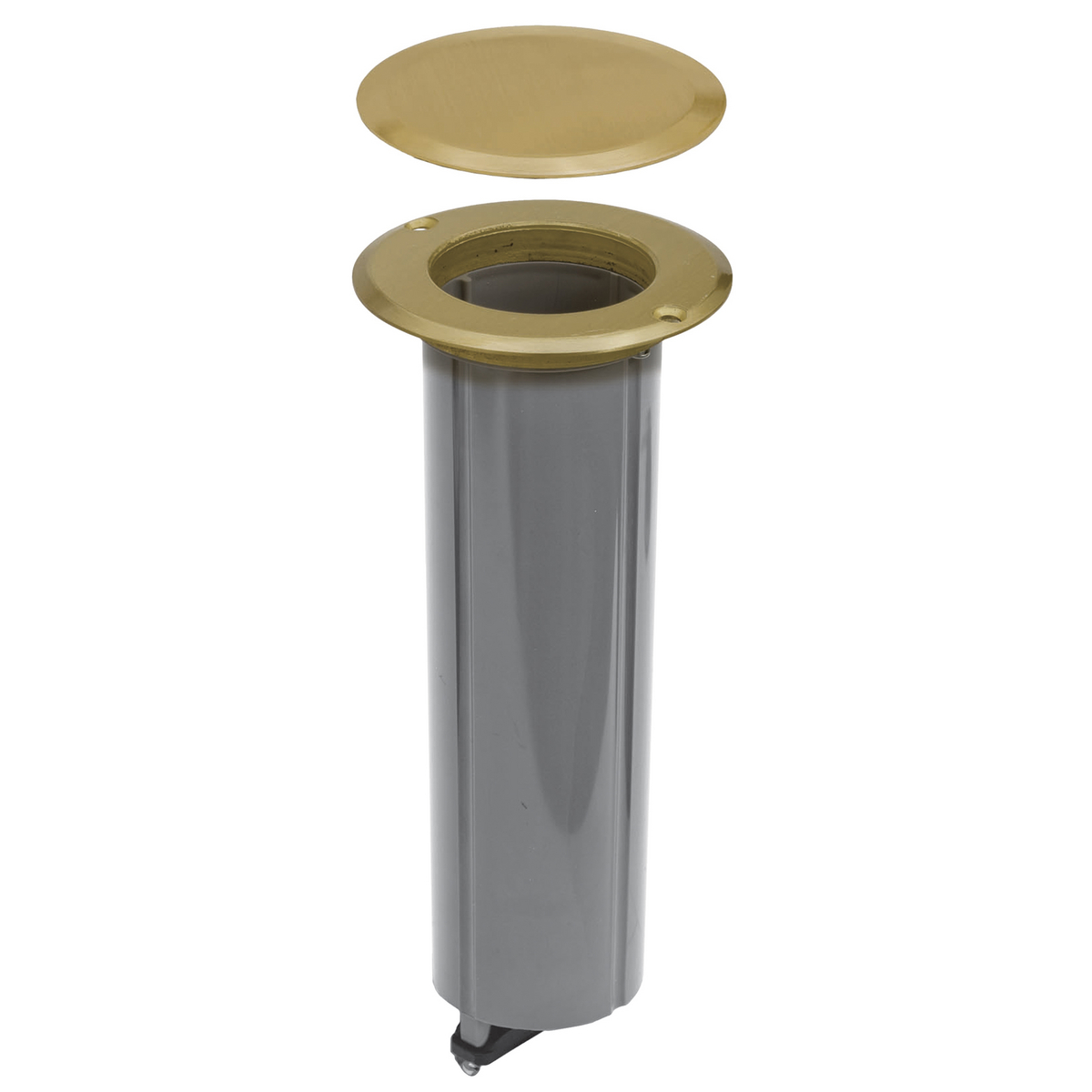 Round, Drop-In Brass Floor box - Nonmetallic with Brass Flange andCover, for Power or Data