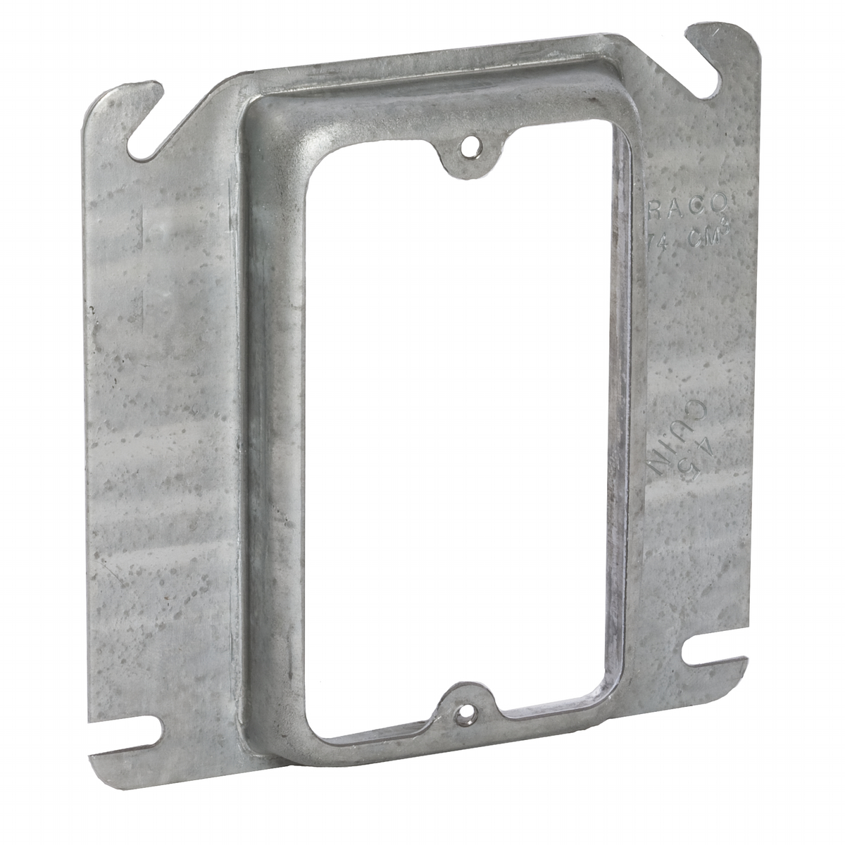 RACO 768 4" SQUARE MUD-RING, SINGLE DEVICE, RAISED 5/8"