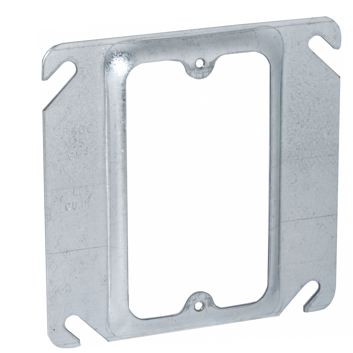 RACO 771 4" SQUARE MUD-RING, SINGLE DEVICE, RAISED 1/4"