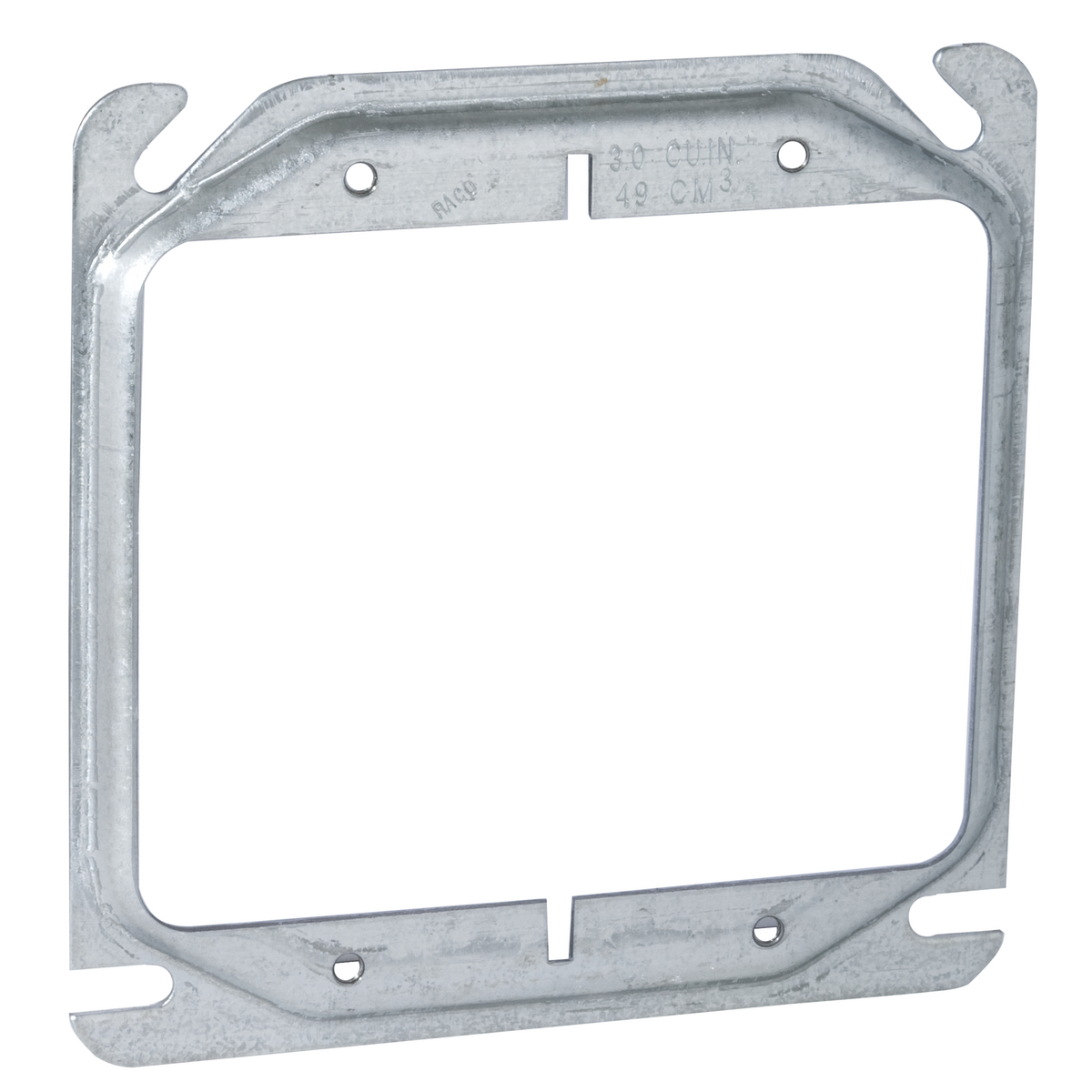 RACO 777 4" SQUARE MUD-RING, TWO DEVICE, RAISED 1/4"