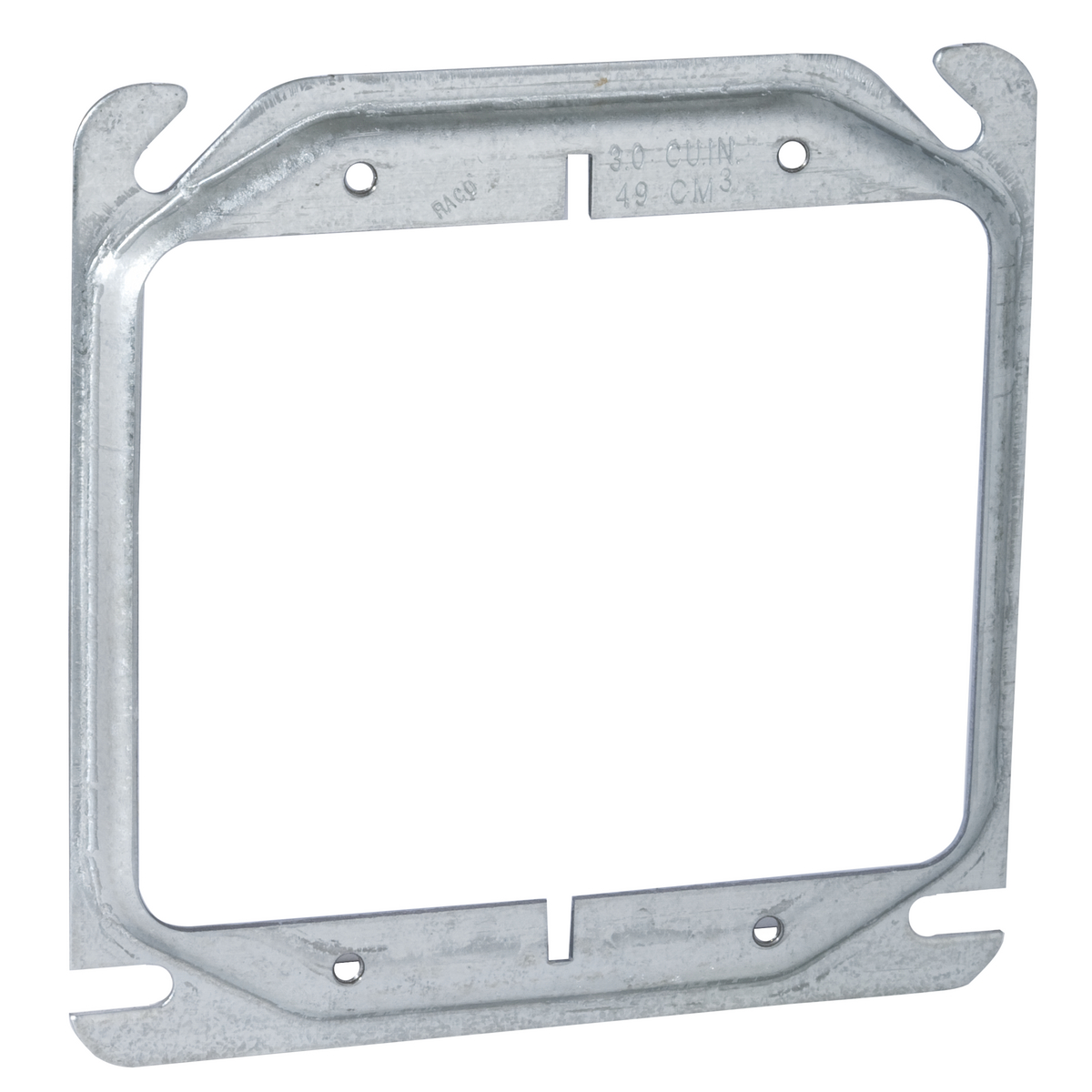 Product image for Raco 777 4" Square Mud-Ring, For 2 Devices, Raised 1/4"