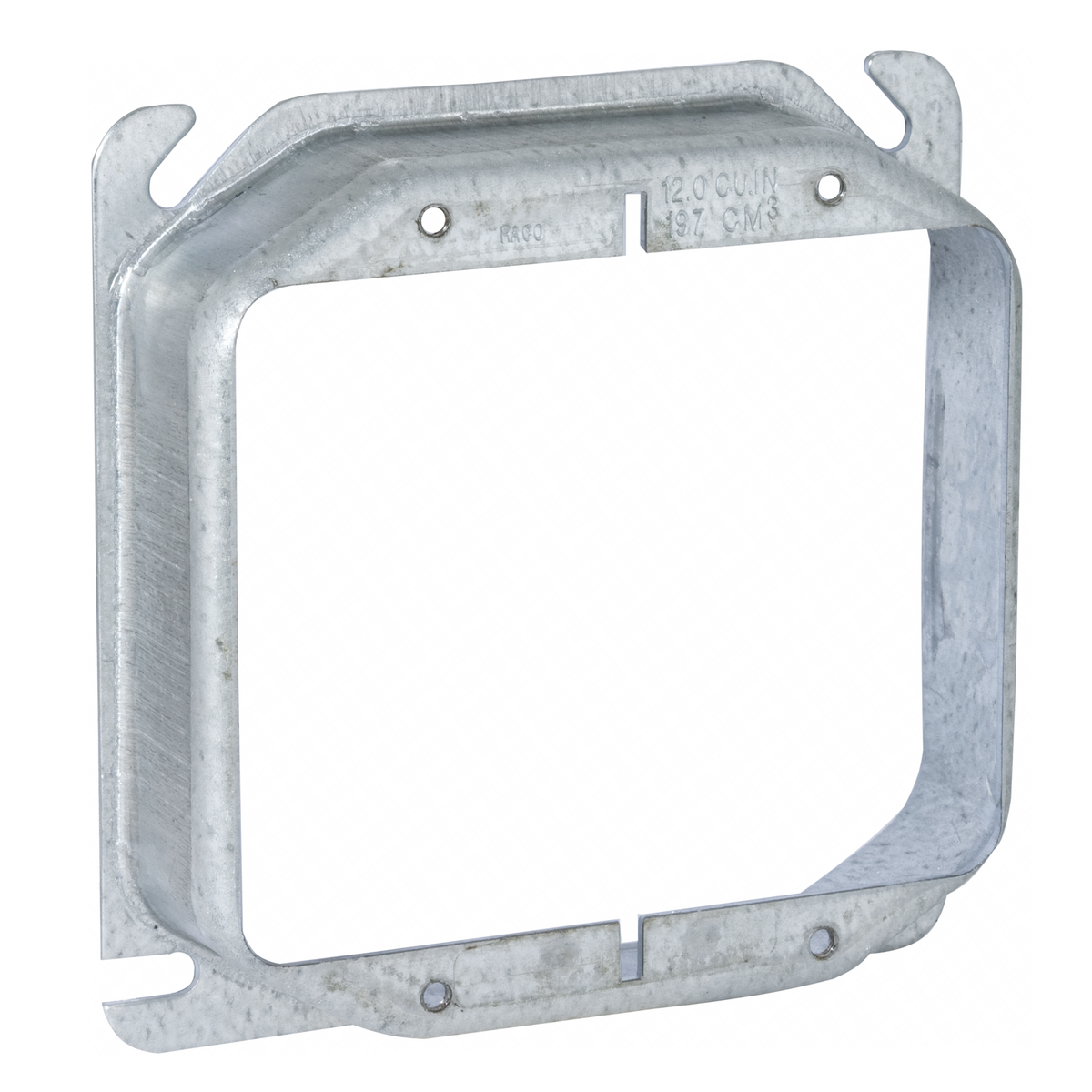 RACO 780 4" SQUARE MUD-RING, TWO DEVICE, RAISED 1"