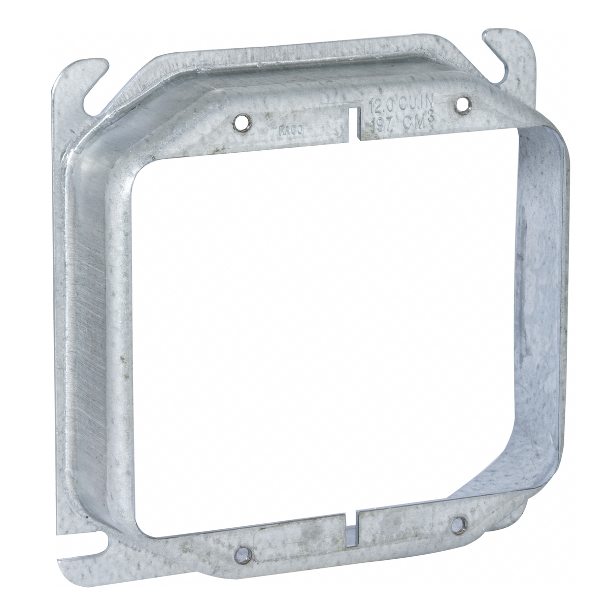 4 In. Square Two Device and Tile Covers, Raised 1 In., Drawn