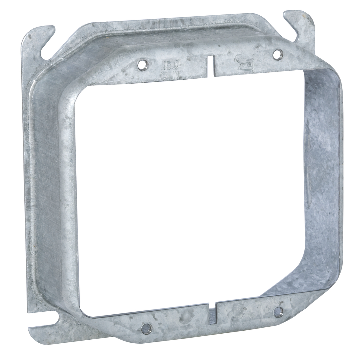 RACO 781 4" SQUARE MUD-RING, TWO DEVICE, RAISED 1-1/4"