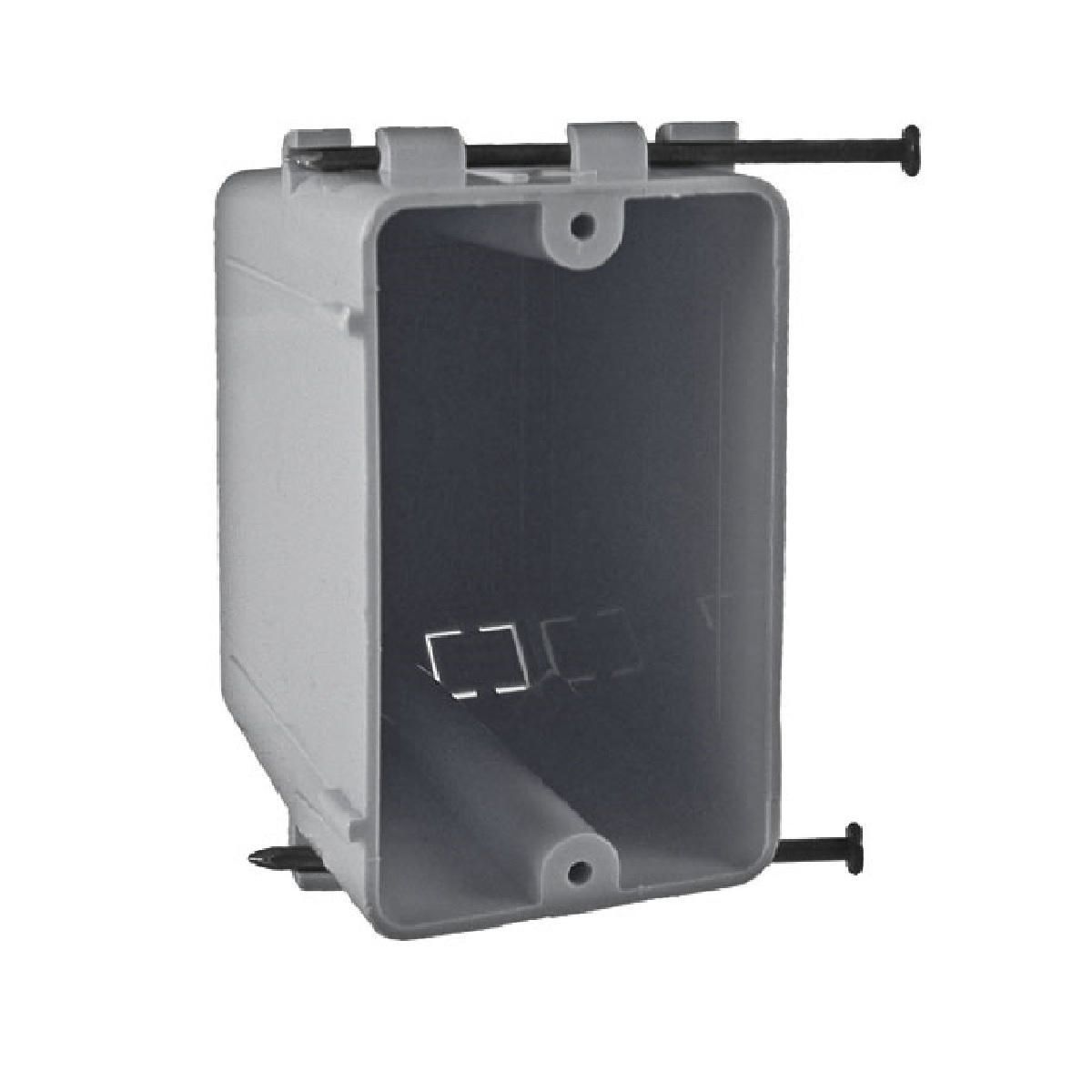 Single-gang with Captive Nails - For Nonmetallic Sheathed Cable, 3-1/2In. Deep, 23.0 Cu. In., Nails, 1/2 In. Setback