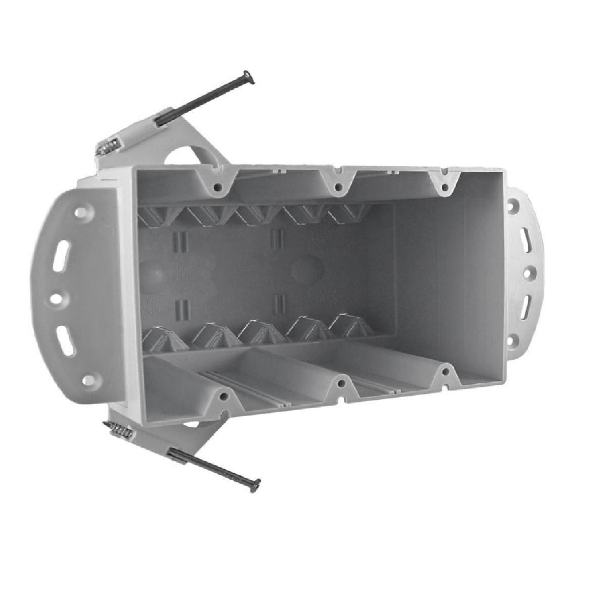 Product image for Raco 7874RAC 3-Gang NM Box, 3-7/8" Deep w/ Bracket & Nails