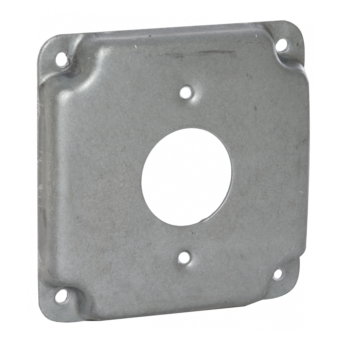 4 In. Square Exposed Work Covers - Raised 1/2 In., 1 Receptacle 1.406In. Dia.