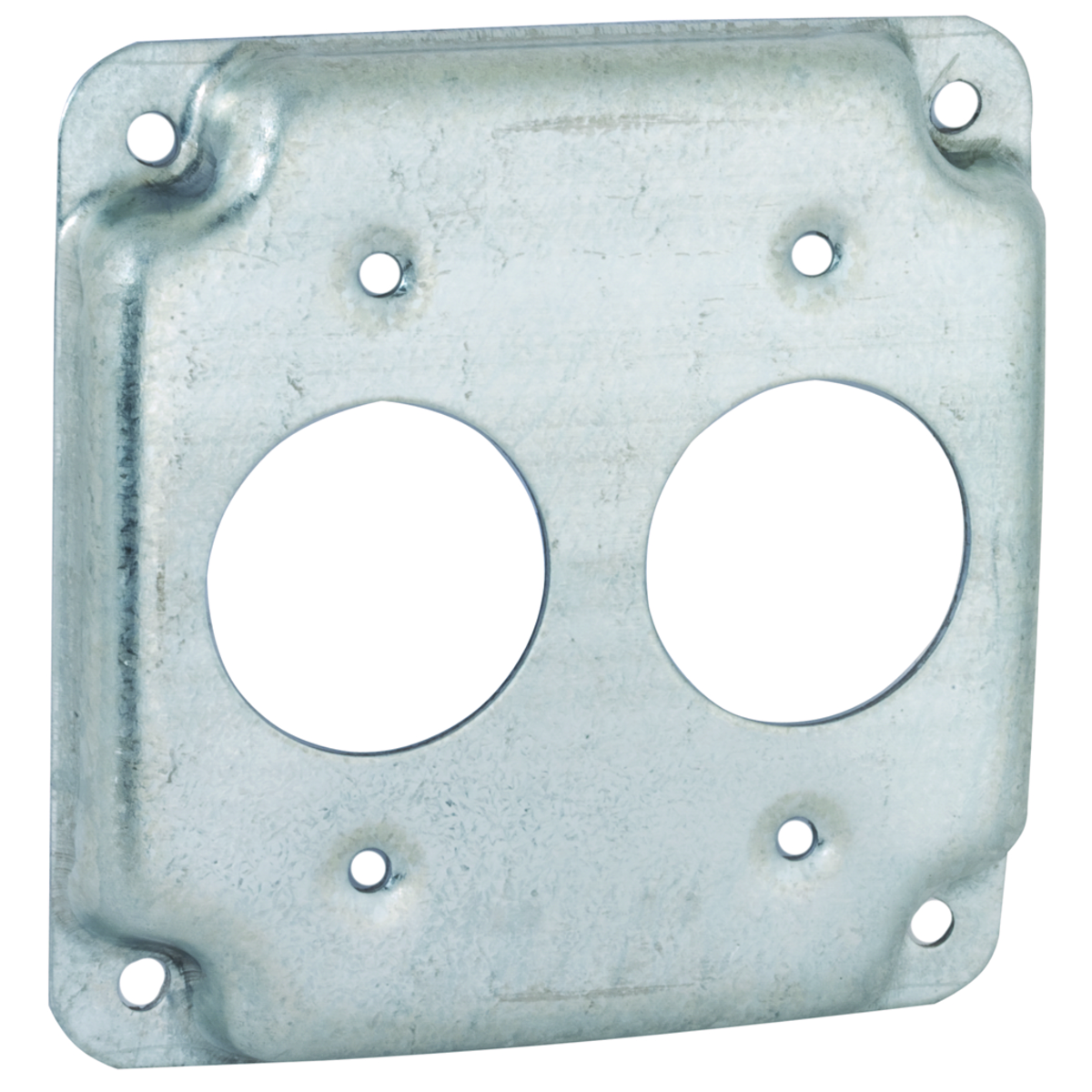 RACO 807C 4" SQUARE EXPOSED WORK COVER, TWO 1.406 DIAM HOLES