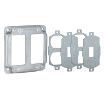 4 In. Square Crushed Corner Covers - Raised 1/2 In., Universal for 1Device: 2 GFCI, 2 Duplex, or 2 Toggle (Insert Plates)