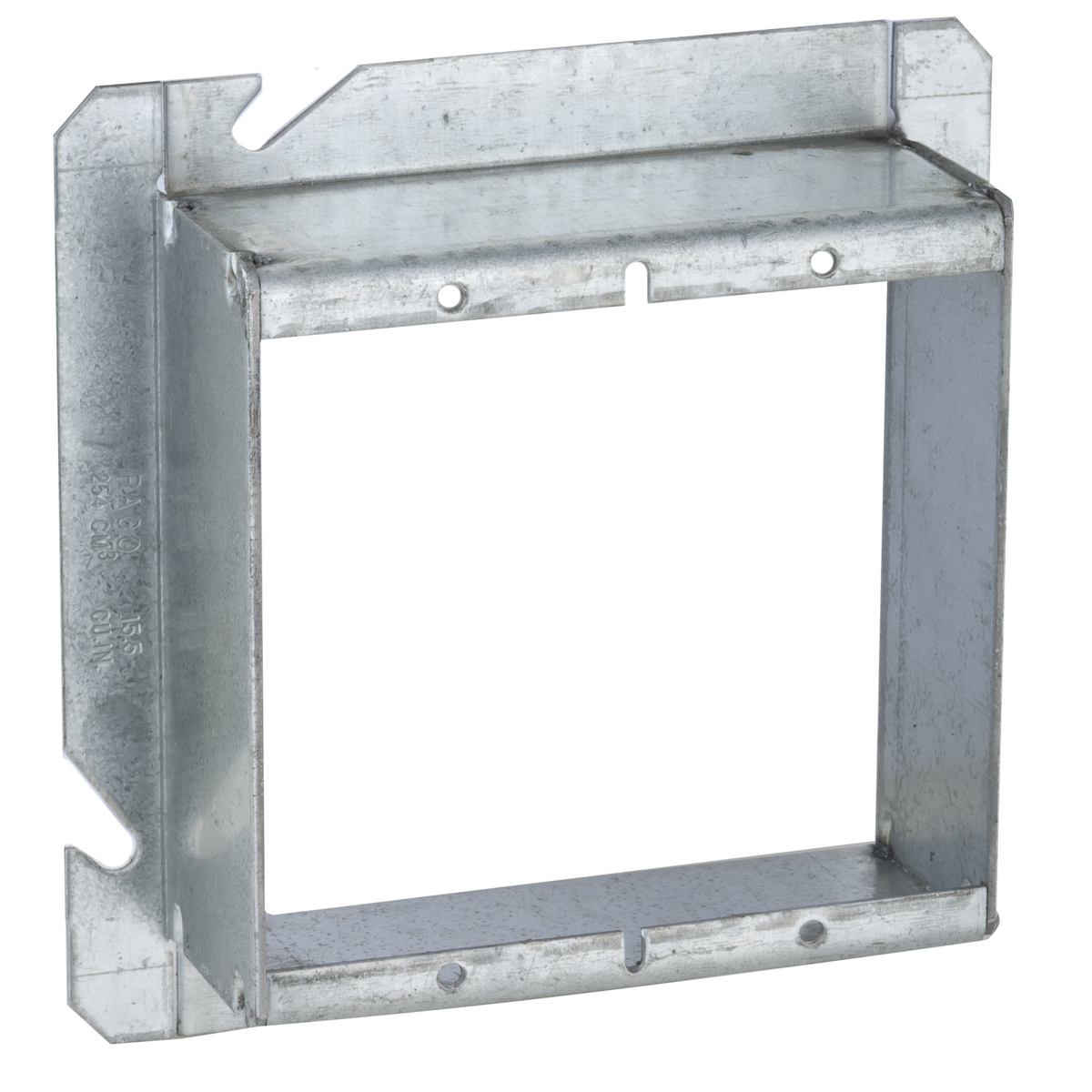 RACO 885 4-11/16" SQUARE MUD-RING, TWO DEVICE, RAISED 1-1/2 IN