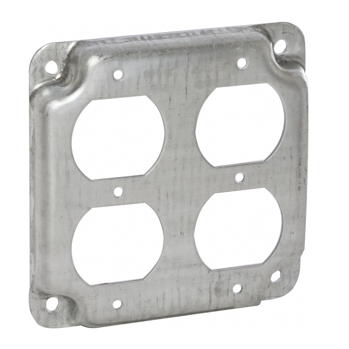 RACO 907C 4" SQUARE EXPOSED WORK COVER, 2 DUPLEX RECEPTACLES