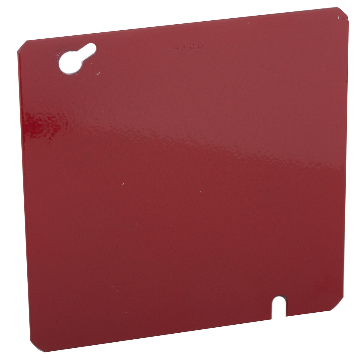 Product image for Raco 911-11 4-11/16" Life Safety Square Cover, Flat, Blank, Red