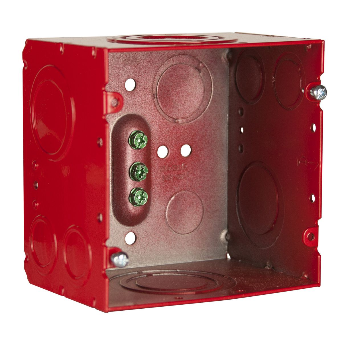 Life Safety Steel Wall Boxes and Extension Rings - Painted Red, 3-1/4 In. Depth Back Box, Welded, 4-11/16 In. Square