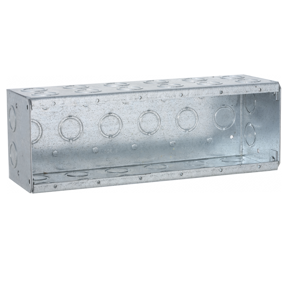 RACO 965 MASONRY BOX, 6 GANG, NON-GANGABLE, 3-1/2" DEEP, 1/2" & 3/4"