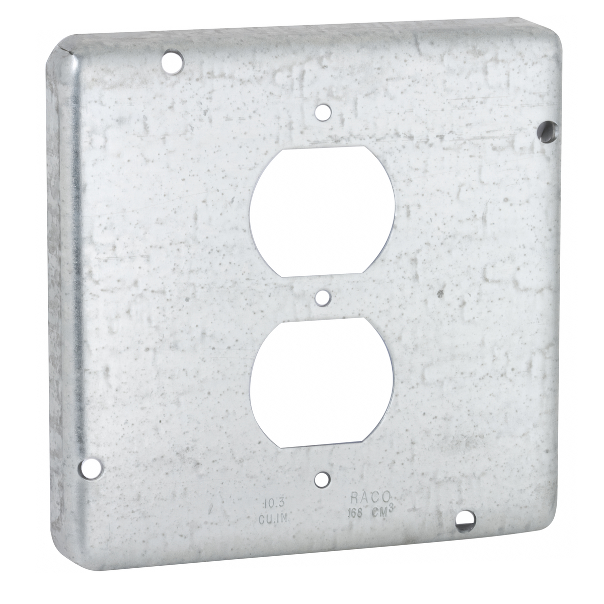 RACO 972 4-11/16" SQUARE EXPOSED WORK COVER, 1 DUPLEX RECEPTACLE