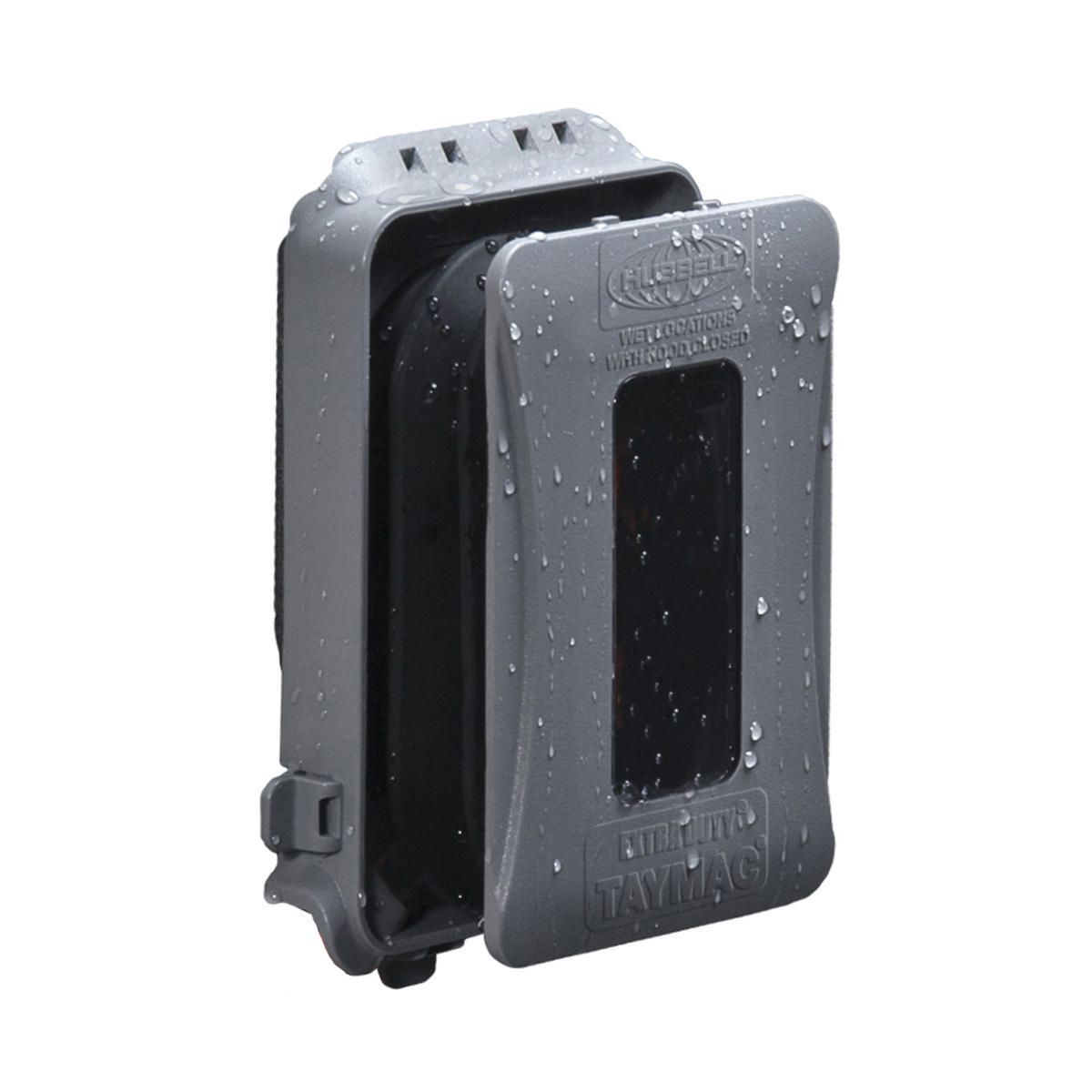 Product image for Taymac ML500G Expandable In-Use Outdoor Outlet Cover, Single Gang Flat - Gray