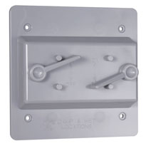 Two Gang Gray Device Mount Covers, (2) Toggle