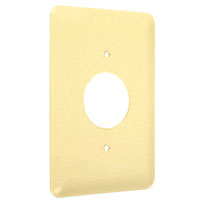 Princess / Maxi Metal Wallplates: Ivory Textured, Single Receptacle 1.4 In. Hole
