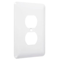 Maxi Metal Wallplates: White Smooth, Duplex