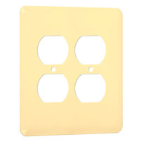 Princess / Maxi Metal Wallplates: Ivory Smooth, 2-Duplex