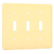 Princess / Maxi Metal Wallplates: Ivory Smooth, 3-Toggle