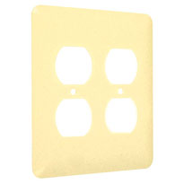 Princess / Maxi Metal Wallplates: Ivory Textured, 2-Duplex