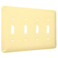 Princess / Maxi Metal Wallplates: Ivory Textured, 4-Toggle
