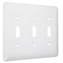 Princess/Maxi Metall Wallplate, 3-Toggle, White, Textured