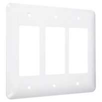 Princess / Maxi Metal Wallplates: White Smooth, 3-Decorator/Rocker