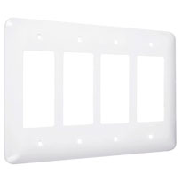 Princess / Maxi Metal Wallplates: White Smooth, 4-Decorator/Rocker