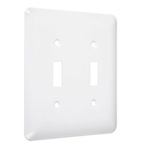 Princess / Maxi Metal Wallplates: White Smooth, 2-Toggle