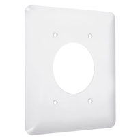 Princess / Maxi Metal Wallplates: White Smooth, 2-Gang Receptacle 2.15 In. Hole